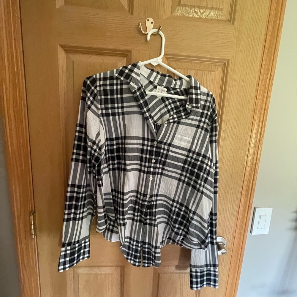 J crew plaid top